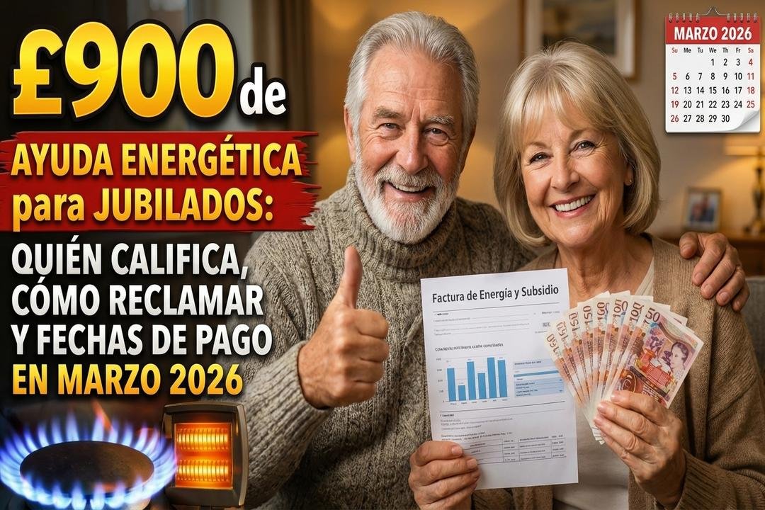 £900 de ayuda energética para jubilados — quién califica, cómo reclamar y fechas de pago en marzo 2026